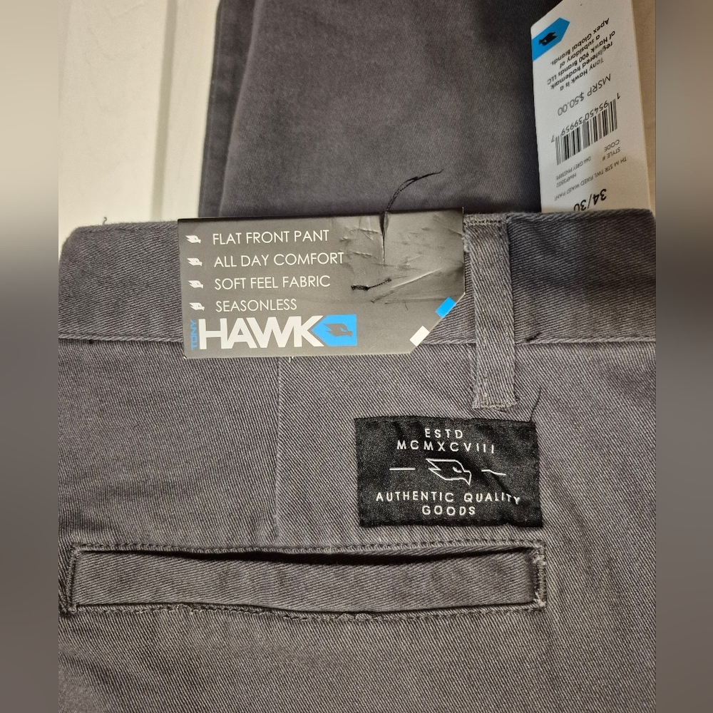 Tony Hawk Men's Charcoal Chinos - Picture 2 of 2